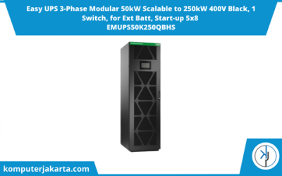 Easy UPS 3-Phase Modular 50kW Scalable to 250kW 400V Black, 1 Switch, for Ext Batt, Start-up 5×8 EMUPS50K250QBHS