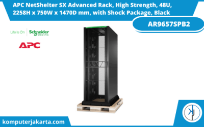 APC NetShelter SX Advanced Rack, High Strength, 48U, 2258H x 750W x 1470D mm, with Shock Package, Black AR9657SPB2
